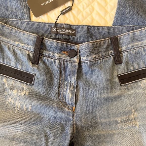 NWT Dolce & Gabbana Straight Leg Distressed Jeans Size 40 - Picture 6 of 14